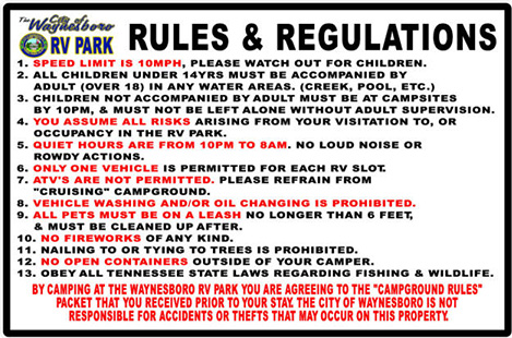 RV park rules opt